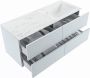 Mondiaz VICA-DLUX 120cm badmeubel onderkast Clay 4 lades. Inbouw wastafel CLOUD rechts 1 kraangat kleur Opalo. - Thumbnail 3