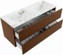 Mondiaz VICA-DLUX 120cm badmeubel onderkast Rust 2 lades. Inbouw wastafel CLOUD dubbel 2 kraangaten kleur Frappe. - Thumbnail 3
