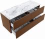 Mondiaz VICA-DLUX 120cm badmeubel onderkast Rust 4 lades. Inbouw wastafel CLOUD links zonder kraangat kleur Glace. - Thumbnail 3