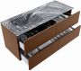 Mondiaz VICA-DLUX 120cm badmeubel onderkast Rust 4 lades. Inbouw wastafel CLOUD links 1 kraangat kleur Lava. - Thumbnail 3