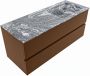 Mondiaz VICA-DLUX 120cm badmeubel onderkast Rust 2 lades. Inbouw wastafel CLOUD rechts 1 kraangat kleur Lava. - Thumbnail 2