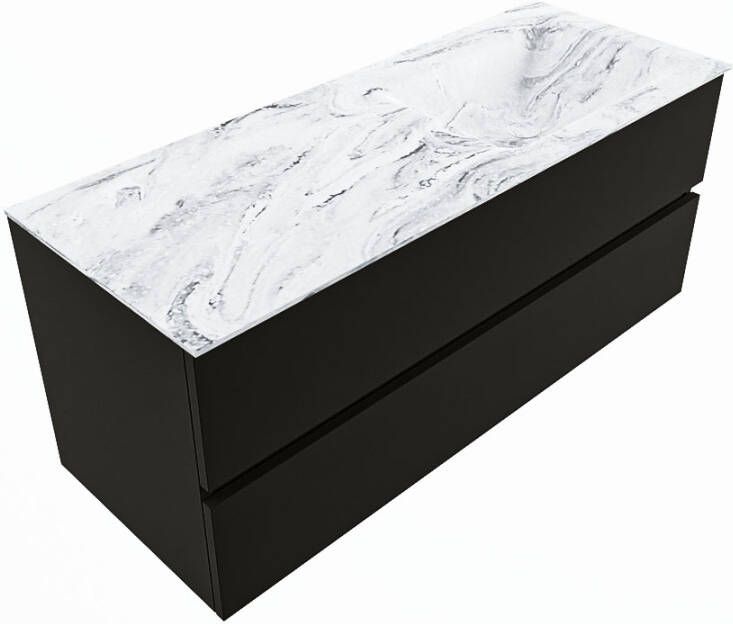 Mondiaz Vica Dlux badmeubel 120cm Urban Cloud wastafel Glace rechts met 1 kraangat