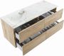 Mondiaz VICA-DLUX 120cm badmeubel onderkast Washed Oak 4 lades. Inbouw wastafel CLOUD links 1 kraangat kleur Frappe. - Thumbnail 3