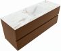 Mondiaz VICA-DLUX 130cm badmeubel onderkast Rust 2 lades. Inbouw wastafel CLOUD midden 1 kraangat kleur Frappe. - Thumbnail 2