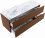 Mondiaz VICA-DLUX 130cm badmeubel onderkast Rust 2 lades. Inbouw wastafel CLOUD links 1 kraangat kleur Glace. - Thumbnail 3