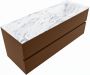 Mondiaz VICA-DLUX 130cm badmeubel onderkast Rust 2 lades. Inbouw wastafel CLOUD rechts 1 kraangat kleur Glace. - Thumbnail 2