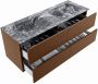 Mondiaz VICA-DLUX 130cm badmeubel onderkast Rust 4 lades. Inbouw wastafel CLOUD dubbel zonder kraangat kleur Lava. - Thumbnail 3