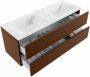Mondiaz VICA-DLUX 130cm badmeubel onderkast Rust 2 lades. Inbouw wastafel CLOUD dubbel zonder kraangat kleur Opalo. - Thumbnail 3