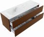 Mondiaz VICA-DLUX 130cm badmeubel onderkast Rust 2 lades. Inbouw wastafel CLOUD links 1 kraangat kleur Opalo. - Thumbnail 3
