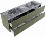 Mondiaz VICA-DLUX 150cm badmeubel onderkast Army 4 lades. Inbouw wastafel CLOUD dubbel zonder kraangat kleur Lava. - Thumbnail 3