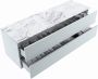 Mondiaz VICA-DLUX 150cm badmeubel onderkast Clay 2 lades. Inbouw wastafel CLOUD midden 1 kraangat kleur Glace. - Thumbnail 3