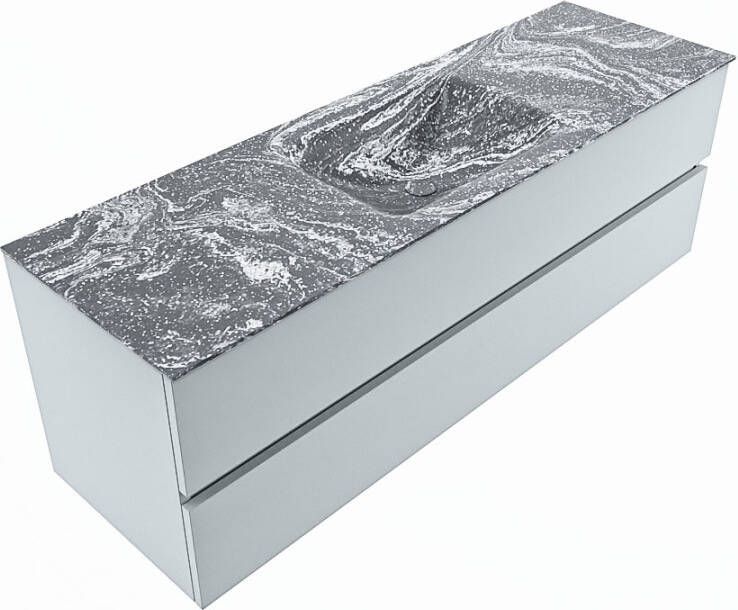 Mondiaz Vica Dlux badmeubel 150cm Clay Cloud wastafel Lava midden met 1 kraangat