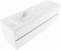 Mondiaz VICA-DLUX 150cm badmeubel onderkast Talc 2 lades. Inbouw wastafel CLOUD links 1 kraangat kleur Opalo. - Thumbnail 2