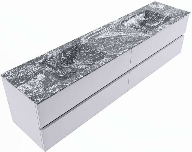 Mondiaz Vica Dlux badmeubel 200cm Cale Cloud wastafel Lava dubbel zonder kraangat