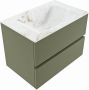 Mondiaz VICA-DLUX 70cm badmeubel onderkast Army 2 lades. Inbouw wastafel CLOUD midden 1 kraangat kleur Frappe. - Thumbnail 2