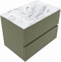 Mondiaz VICA-DLUX 70cm badmeubel onderkast Army 2 lades. Inbouw wastafel CLOUD midden 1 kraangat kleur Glace. - Thumbnail 2