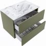 Mondiaz VICA-DLUX 70cm badmeubel onderkast Army 2 lades. Inbouw wastafel CLOUD midden 1 kraangat kleur Glace. - Thumbnail 3