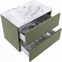 Mondiaz VICA-DLUX 70cm badmeubel onderkast Army 2 lades. Inbouw wastafel CLOUD midden zonder kraangat kleur Glace. - Thumbnail 3