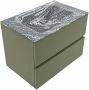 Mondiaz VICA-DLUX 70cm badmeubel onderkast Army 2 lades. Inbouw wastafel CLOUD midden 1 kraangat kleur Lava. - Thumbnail 2