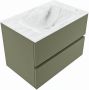 Mondiaz VICA-DLUX 70cm badmeubel onderkast Army 2 lades. Inbouw wastafel CLOUD midden 1 kraangat kleur Opalo. - Thumbnail 2