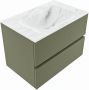 Mondiaz VICA-DLUX 70cm badmeubel onderkast Army 2 lades. Inbouw wastafel CLOUD midden zonder kraangat kleur Opalo. - Thumbnail 2