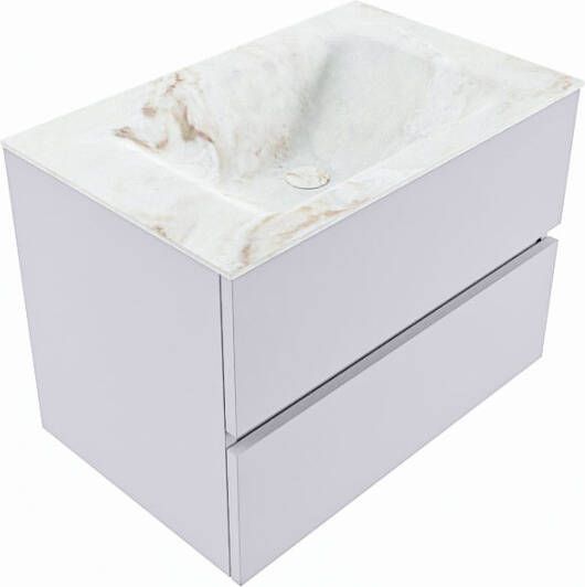 Mondiaz Vica Dlux badmeubel 70cm Cale Cloud wastafel Frappe midden met 1 kraangat