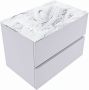 Mondiaz VICA-DLUX 70cm badmeubel onderkast Cale 2 lades. Inbouw wastafel CLOUD midden zonder kraangat kleur Glace. - Thumbnail 3