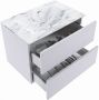 Mondiaz VICA-DLUX 70cm badmeubel onderkast Cale 2 lades. Inbouw wastafel CLOUD midden zonder kraangat kleur Glace. - Thumbnail 4