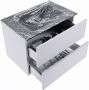Mondiaz VICA-DLUX 70cm badmeubel onderkast Cale 2 lades. Inbouw wastafel CLOUD midden 1 kraangat kleur Lava. - Thumbnail 3