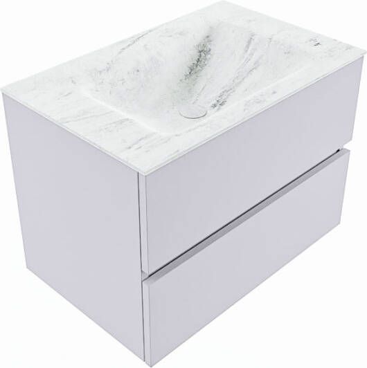 Mondiaz Vica Dlux badmeubel 70cm Cale Cloud wastafel Opalo midden met 1 kraangat