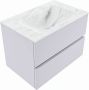 Mondiaz VICA-DLUX 70cm badmeubel onderkast Cale 2 lades. Inbouw wastafel CLOUD midden 1 kraangat kleur Opalo. - Thumbnail 2
