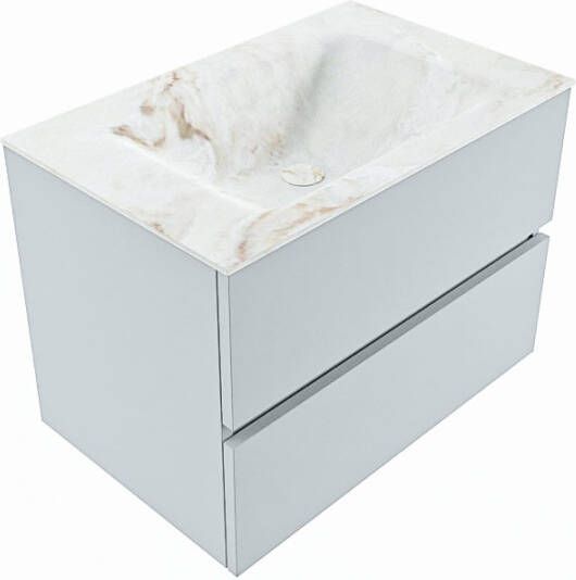 Mondiaz Vica Dlux badmeubel 70cm Clay Cloud wastafel Frappe midden zonder kraangat
