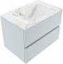 Mondiaz VICA-DLUX 70cm badmeubel onderkast Clay 2 lades. Inbouw wastafel CLOUD midden zonder kraangat kleur Frappe. - Thumbnail 2