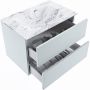 Mondiaz VICA-DLUX 70cm badmeubel onderkast Clay 2 lades. Inbouw wastafel CLOUD midden 1 kraangat kleur Glace. - Thumbnail 3
