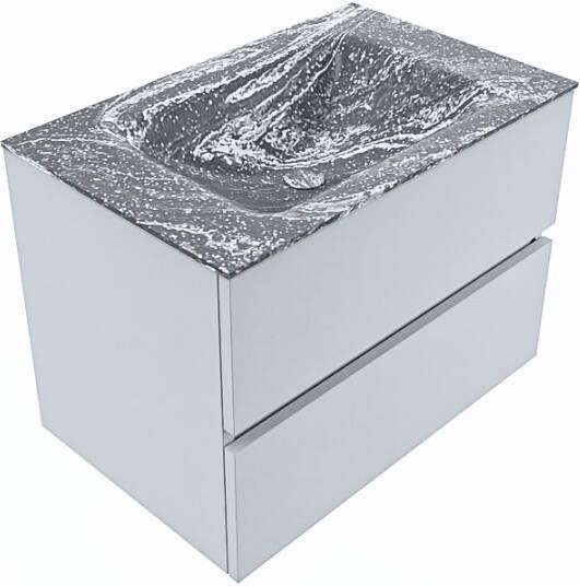 Mondiaz Vica Dlux badmeubel 70cm Clay Cloud wastafel Lava midden met 1 kraangat