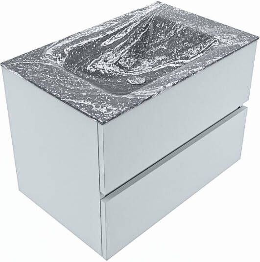 Mondiaz Vica Dlux badmeubel 70cm Clay Cloud wastafel Lava midden zonder kraangat
