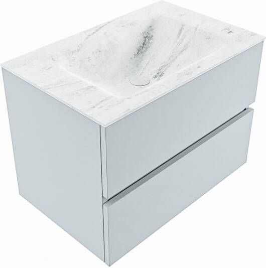 Mondiaz Vica Dlux badmeubel 70cm Clay Cloud wastafel Opalo midden zonder kraangat