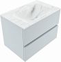 Mondiaz VICA-DLUX 70cm badmeubel onderkast Clay 2 lades. Inbouw wastafel CLOUD midden zonder kraangat kleur Opalo. - Thumbnail 2
