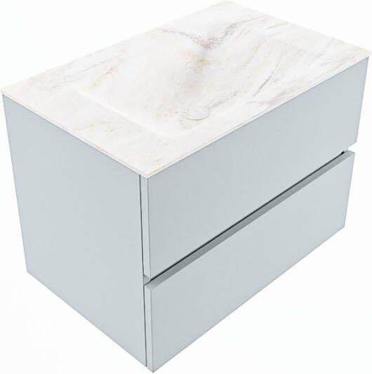 Mondiaz Vica Dlux badmeubel 70cm Clay Cloud wastafel Ostra midden zonder kraangat