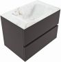 Mondiaz VICA-DLUX 70cm badmeubel onderkast Dark grey 2 lades. Inbouw wastafel CLOUD midden 1 kraangat kleur Frappe. - Thumbnail 2