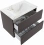 Mondiaz VICA-DLUX 70cm badmeubel onderkast Dark grey 2 lades. Inbouw wastafel CLOUD midden 1 kraangat kleur Frappe. - Thumbnail 3