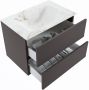 Mondiaz VICA-DLUX 70cm badmeubel onderkast Dark grey 2 lades. Inbouw wastafel CLOUD midden zonder kraangat kleur Frappe. - Thumbnail 3