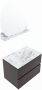 Mondiaz VICA-DLUX 70cm badmeubel onderkast Dark grey 2 lades. Inbouw wastafel CLOUD midden 1 kraangat kleur Glace. - Thumbnail 2