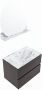 Mondiaz VICA-DLUX 70cm badmeubel onderkast Dark grey 2 lades. Inbouw wastafel CLOUD midden zonder kraangat kleur Glace. - Thumbnail 3
