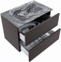 Mondiaz VICA-DLUX 70cm badmeubel onderkast Dark grey 2 lades. Inbouw wastafel CLOUD midden 1 kraangat kleur Lava. - Thumbnail 3