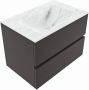 Mondiaz VICA-DLUX 70cm badmeubel onderkast Dark grey 2 lades. Inbouw wastafel CLOUD midden 1 kraangat kleur Opalo. - Thumbnail 2