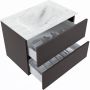 Mondiaz VICA-DLUX 70cm badmeubel onderkast Dark grey 2 lades. Inbouw wastafel CLOUD midden 1 kraangat kleur Opalo. - Thumbnail 3