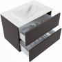 Mondiaz VICA-DLUX 70cm badmeubel onderkast Dark grey 2 lades. Inbouw wastafel CLOUD midden zonder kraangat kleur Opalo. - Thumbnail 3