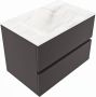 Mondiaz VICA-DLUX 70cm badmeubel onderkast Dark grey 2 lades. Inbouw wastafel CLOUD midden 1 kraangat kleur Ostra. - Thumbnail 2