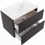 Mondiaz VICA-DLUX 70cm badmeubel onderkast Dark grey 2 lades. Inbouw wastafel CLOUD midden 1 kraangat kleur Ostra. - Thumbnail 3